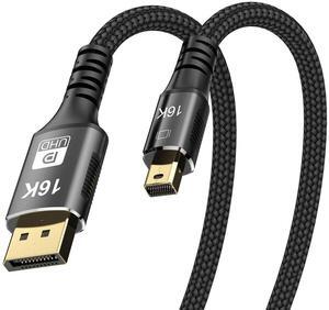 Cablecc Mini DisplayPort 2.1 Mini-DP 2.0 to DP Cable 16K 60hz Cable Ultra-HD UHD DP 1.4 8K 120hz Compatible FreeSync G-Sync Gaming Monitor 4090 7900