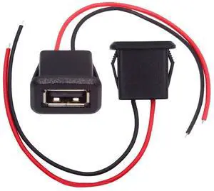 Cablecc 2pcs/set DIY OEM Type A Female Socket to 2Pin Open Cable Latch Mount Type DC 5V Power