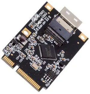 Cablecc Mini PCI-E PCI Express to Slimline SFF-8654 SATA 3.0 Four Ports Adapter Converter 6Gbps Disk Extension Card for SSD