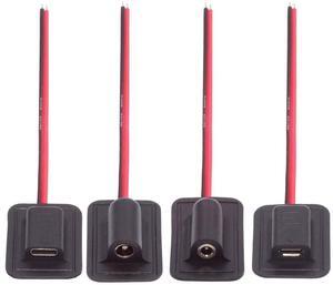 Cablecc 4pcs/lot Type-C Micro-USB DC 5.5x2.1mm 3.5X1.35mm Power Extension Cable for Backpack Charging Electric Heating Pads