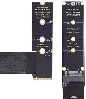 Cablecc NGFF M-Key NVME Male to Female Extension PCI Express Cable 30cm Right Angled Type 90 Degree PCI-E 4.0 for Mainboard SSD 2230/2242/2260/2280 Cablecc NGFF M-Key NVME Male to Female Extension PCI Express Cable 30cm Right Angled Type 90 Degree PCI-E 4.0 for Mainboard SSD 2230/2242/2260/2280
