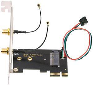 Cablecc Wireless NGFF A/E-Key WiFi Card to PCI-E Express 1x Adapter for WLAN Wifi6 Wifi7 Bluetooth