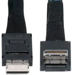Cablecc Down Angled 90 Degree OcuLink PCIe 4.0 PCI-Express SFF-8611 4i to SFF-8611 Data Active Cable for eGPU SSD 80cm
