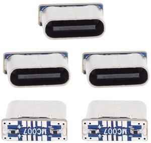 Cablecc 5pcs/lot DIY Solder Type-C Female Socket Connector Replace for Micro-USB 5Pin Female SMT Type DC 5V Power