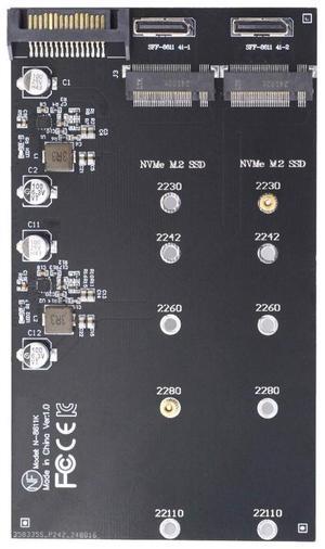 Cablecc Dual Oculink SFF-8612 SFF-8611 to M.2 NGFF M-Key NVME PCIe SSD 2280 22110mm Adapter for Mainboard