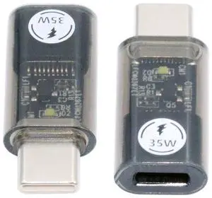 Cablecc Transparent LED USB-C Type C Male to 8P Female 35W Power 480Mbps Data Adapter Compatible with iPhone15 & Android & Tablet