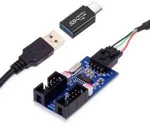 Cablecc USB 3.1 Male Type-C USB-C to USB 2.0 Type-A Male 1 to 2 Female Motherboard 9pin 10pinHeader HUB Adapter Port Multiplier