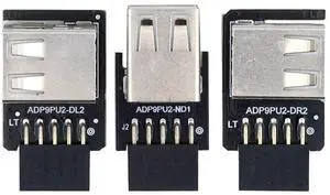 Cablecc 3pcs/set 9Pin/10Pin Motherboard Front Panel Header Female to Dual USB 2.0 Female Adapter Vertical Angled Type 90 Degree