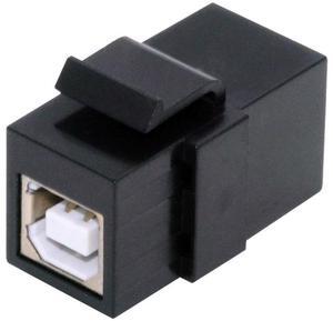 Cablecc USB2.0 A Female to Type-B Female Extension Keystone Jack Coupler Adapter for Wall Plate Panel USB Cable