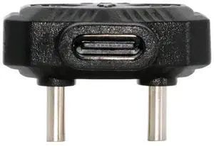 Cablecc 480Mbps USB-C Type-C Male to Male OTG Data Adapter with PD Power Opposite U Shape Back Angled for Phone MIC