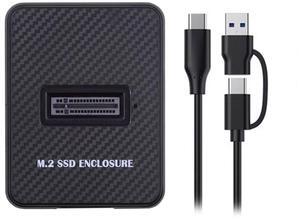 Cablecc USB 3.0 USB-C Type-C to NVME M-key M.2 NGFF SATA SSD Docking Vertical External PCBA Case Enclosure RTL9210B Chipset