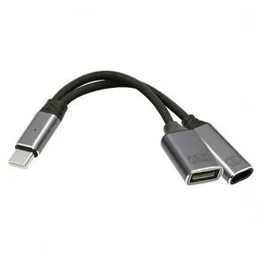 Cablecc USB-C Type-C Male to 480Mbps USB 2.0 Female OTG & 100W PD Power Cable for Laptop Tablet Phone