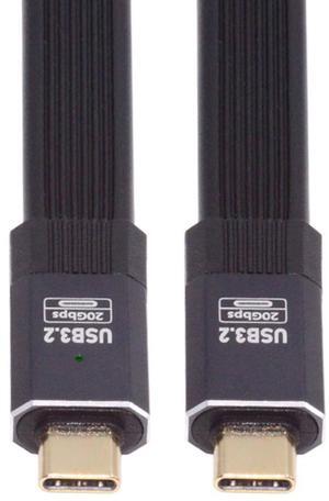 Cablecc 0.5M USB4 Cable 20Gbps Flat Slim FPC Cable with 100W and 8K@60Hz 5K@60Hz USB4.0 Compatible with Thunderbolt3/4