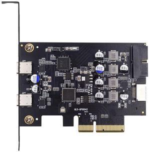 Cablecc 10Gbps Type-E USB 3.1 Front Panel Socket & USB3.0 19Pin/20Pin & Dual Type-C USB-C to PCI-E Express Card Adapter ASM3142 VL822