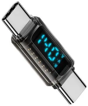 Cablecc Type-C Smart LED Display USB-C Male to Male Extension Adapter USB4.0 40Gbps 140W Current Voltage Monitoring Tester Detector