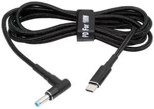 Cablecc 100W Type C USB-C Input to 20V DC 4.5*3.0mm Output Power 20V 5A 65W PD Charge Cable compatible with HP-Laptop