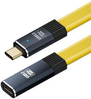 Cablecc 0.2M USB4 Male to Female Extension Cable 20Gbps Flat Slim FPC Cable with 100W and 8K 5K USB4.0 Type-C Compatible with Thunderbolt3/4