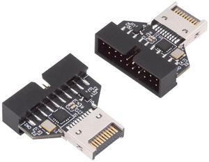 Cablecc Type-E IDC Socket USB 3.1 Front Panel Header to USB 3.0 20Pin Header Extension Adapter with CH334P for Desktop Motherboard