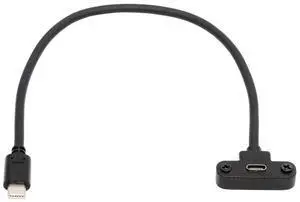 Cablecc USB-C 480Mbps Type-C Male to Up Angled Female Extension Data Screw Locking Cable for Camera VR