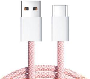 Cablecc USB-C Type C Male to Type-A Male 15W 5V3A Power 480Mbps Data Cable Pink Sleeve for Phone & Tablet