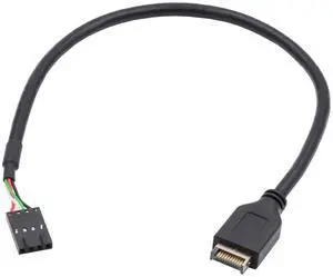 Cablecc USB 3.1 Front Panel Header Male Type-E Host to USB 2.0 Motherboard 4pin IDC Housing with Latch Device Cable 30cm