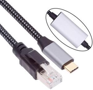 Cablecc USB-C to Ethernet Cable USB Type-C to RJ45 Male Cord Directly Connected 1000Mbps Gigabit LAN Network Compatible with Thunderbolt3