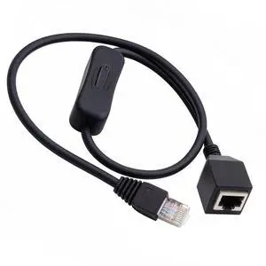 Cablecc RJ45 CAT6 8P8C STP UTP Male to Female Extension Cable with 304 Singal Switch On/Off LAN Ethernet Network Patch Cord