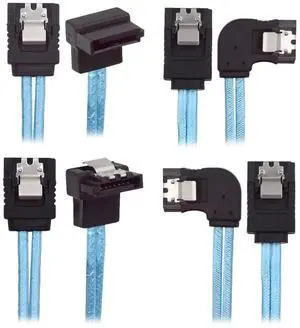 Cablecc 4pcs/lot 90 Degree Angled Type Internal 4-SATA Host to 4SATA 7pin Target Disk 6Gbps Data Server Cable 25cm