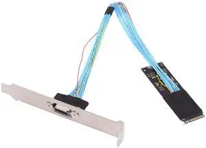 Cablecc 2280 NGFF PCI-E4.0 M.2 M-key to Oculink SFF-8612 SFF-8611 Host Cable 30cm with Bracket for NVME U.2 SSD eGPU