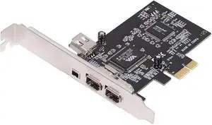 Cablecc PCI-E 1X 4X 16X to Firewire 400 Capture Card IEEE 1394a PCI Express 4 Ports Card 6Pin and 4Pin IEEE-1394 400Mbps Adapter for Windows Mac Os Linux