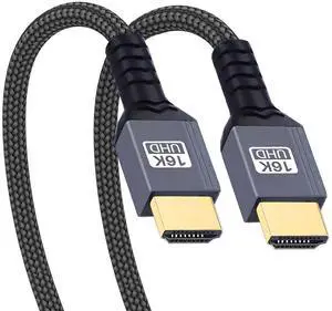 Cablecc 16K 8K UHD HDMI 2.2 Version Type-A Male to HDMI Male HDTV Cable for HDTV Desktop Laptop Monitor (200cm)