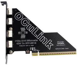 Cablecc PCI-Express 4.0 PCIE 16x Detachable to Four Oculink SFF-8612 SFF-8611 External VROC Raid0 Adapter for U.2 SSD eGPU External Graphics Card Dock