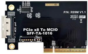Cablecc External MCIO 8i Mini Cool Edge IO SFF-TA-1016 to PCIE5.0 PCI-Express 8x VROC Adapter for Mainboard SSD Graphics Card