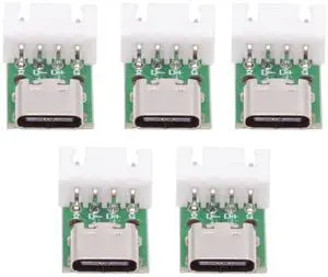 Cablecc 5pcs/set DIY OEM Type C Female Socket Connector to 4Pin Pitch=2.54mm Wafer Socket Horizontal USB2.0 Pinout DC 5V Power