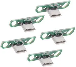 Cablecc 5pcs/set DIY OEM Micro USB2.0 Female Receptacle Socket Connector with Flange PCB Mounting Assembly Solder Type