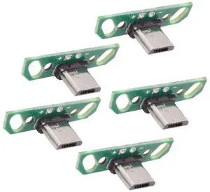 Cablecc 5pcs/set DIY OEM Micro USB2.0 Male Plug Connector 7mm Length with PCB Mounting Assembly Solder Type