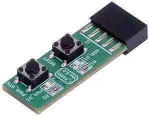 Cablecc Reset Power Jumper for Computer Mainboard 10Pin Switching Board Adapter With Button For Maintenance Task