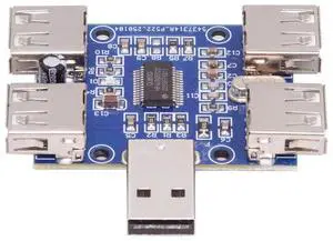 Cablecc USB 2.0 1-to-4 Four Ports HUB PCBA PCs 4 Devices Type-A Adapter for Keyboard Mouse Scanner Printer