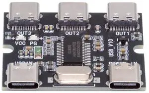 Cablecc USB-C 2.0 1-to-3 Three Ports HUB PCBA PCs 3 Devices Type-C for Keyboard Mouse Scanner Printer