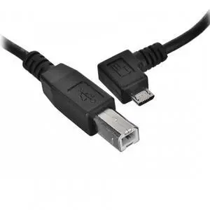 Cablecc Left Angled 90 Degree Micro USB OTG to Standard B Type Cable for Printer Scanner Disk Lectronic Musical Instrument Midi Keyboard (60cm)