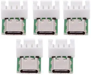 Cablecc 5pcs/set DIY OEM Type C Female Socket Connector to 4Pin Pitch=2.54mm Wafer Socket Vertical USB2.0 Pinout DC 5V Power
