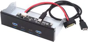 Cablecc 10Gbps USB 3.1 Type-A & Type-C HUB 4 Ports Front Panel to Motherboard Type-E Connector Cable 10Gbps for 5.25" CD-ROM Bay Tray