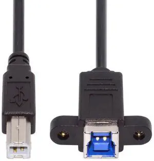 Cablecc USB 3.0 Type-B Female to USB2.0 Type-B Male Cable Extension 5Gbps for Disk SSD Camera Data 30cm