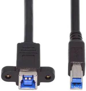 Cablecc USB 3.0 Type-B Female to USB3.0 Type-B Male Cable Extension 5Gbps for Disk SSD Camera Data 30cm