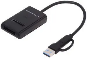 Cablecc USB 3.0 USB-C Type-C Type-A to NVME M-key M.2 NGFF SATA SSD Docking Horizontal External Cable Enclosure RTL9210B Chipset
