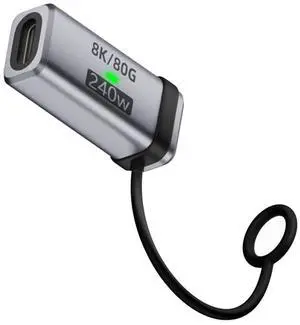 Cablecc USB5.0 80Gbps Female to Female Extension Adapter with Lanyard Keychain 240W 16K 8K 5K Compatible with USB4.0 Thunderbolt3/4/5