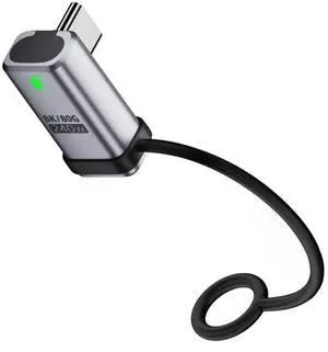 Cablecc 90 Degree USB5.0 80Gbps Male to Female Low Profile Left Right Angled Extension Adapter with Lanyard Keychain 240W 16K 8K 5K Compatible with USB4.0 Thunderbolt3/4/5
