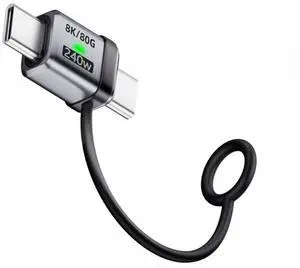 Cablecc 90 Degree USB5.0 80Gbps Male to Male Straight Extension Adapter with Lanyard Keychain 240W 16K 8K 5K Compatible with USB4.0 Thunderbolt3/4/5