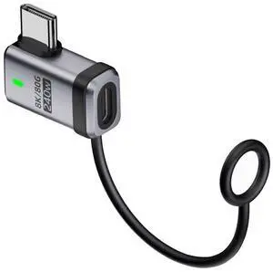 Cablecc 90 Degree USB5.0 80Gbps Male to Female Left Right Angled Extension Adapter with Lanyard Keychain 240W 16K 8K 5K Compatible with USB4.0 Thunderbolt3/4/5
