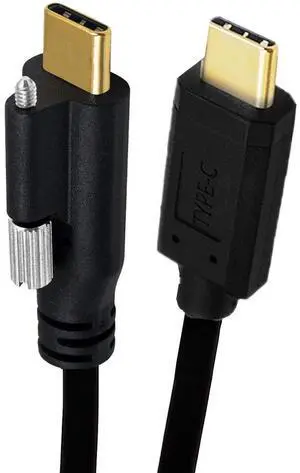 Cablecc USB 3.1 Type-C Male to Single Thumbscrew Locking USB-C 10Gbps Data 4K Cable Panel Mount Type